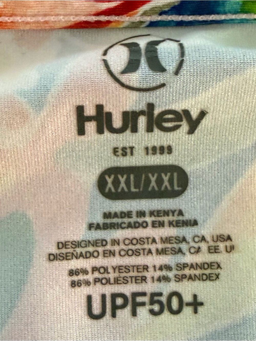 Hurley Womens XXL UPF 50+ Rash Guard Top Tropical Flower Print pullover Stretchy - Picture 4 of 10
